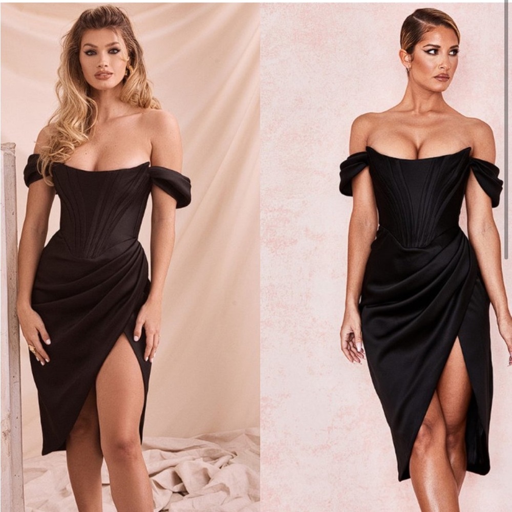 House of CB Loretta Black Off-Shoulder Dress